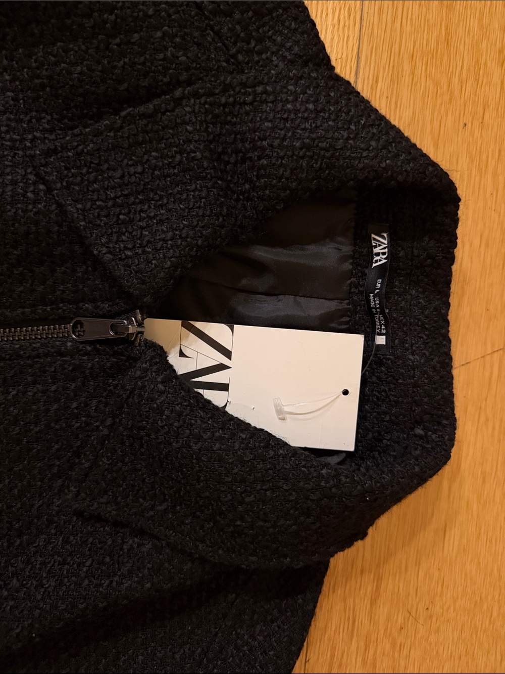 Zara Textured Zip-Front Jacket - Picture 3 of 15
